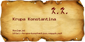 Krupa Konstantina névjegykártya